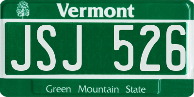 VT license plate JSJ526