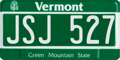VT license plate JSJ527