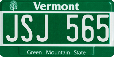 VT license plate JSJ565