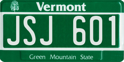 VT license plate JSJ601