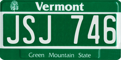 VT license plate JSJ746