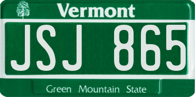 VT license plate JSJ865