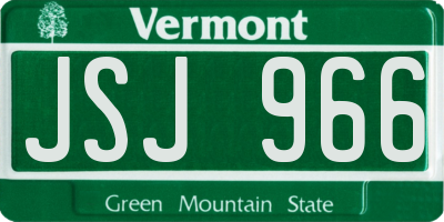 VT license plate JSJ966