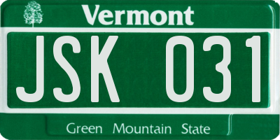 VT license plate JSK031