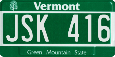 VT license plate JSK416