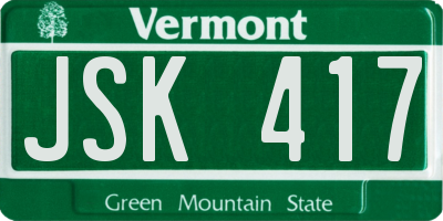 VT license plate JSK417