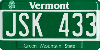 VT license plate JSK433