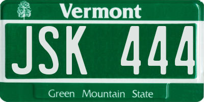 VT license plate JSK444