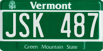 VT license plate JSK487