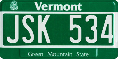 VT license plate JSK534
