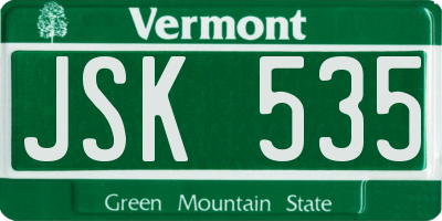 VT license plate JSK535