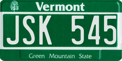VT license plate JSK545
