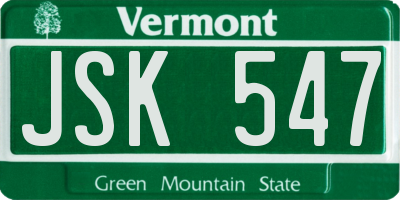 VT license plate JSK547