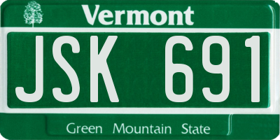 VT license plate JSK691