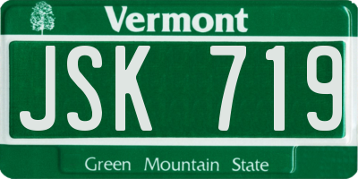 VT license plate JSK719