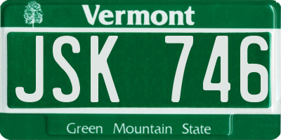 VT license plate JSK746