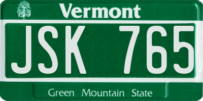 VT license plate JSK765