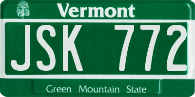 VT license plate JSK772