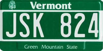 VT license plate JSK824