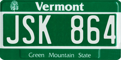 VT license plate JSK864