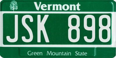 VT license plate JSK898