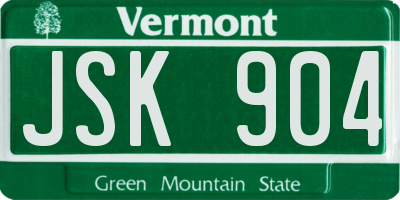 VT license plate JSK904