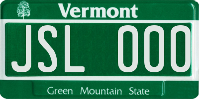 VT license plate JSL000