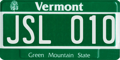 VT license plate JSL010
