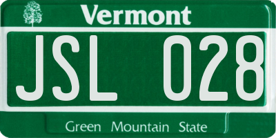 VT license plate JSL028