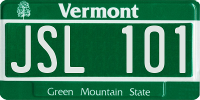VT license plate JSL101