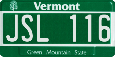 VT license plate JSL116