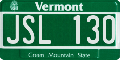 VT license plate JSL130