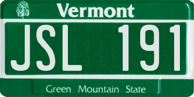 VT license plate JSL191