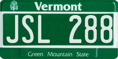 VT license plate JSL288