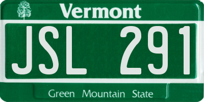 VT license plate JSL291