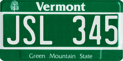 VT license plate JSL345