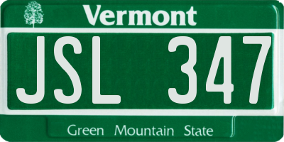 VT license plate JSL347