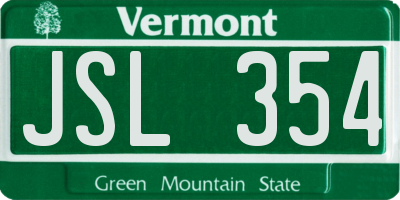 VT license plate JSL354