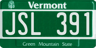 VT license plate JSL391