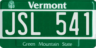 VT license plate JSL541