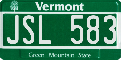 VT license plate JSL583