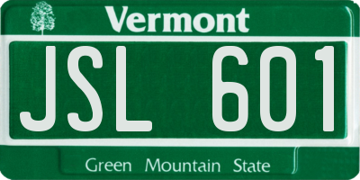VT license plate JSL601