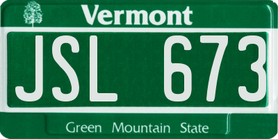 VT license plate JSL673
