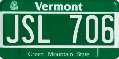 VT license plate JSL706