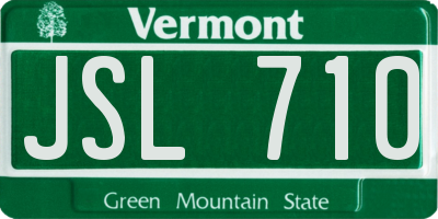 VT license plate JSL710