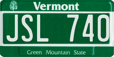VT license plate JSL740