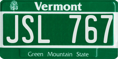 VT license plate JSL767