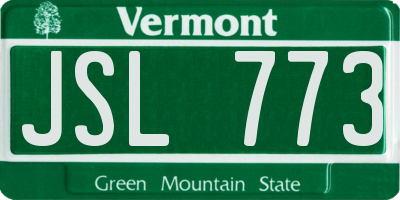 VT license plate JSL773