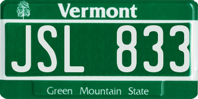 VT license plate JSL833