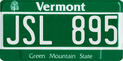 VT license plate JSL895